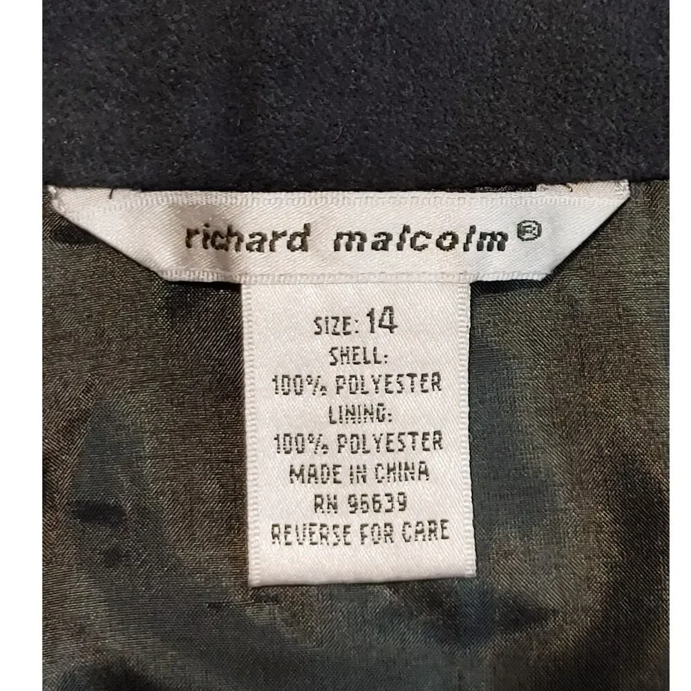 Richard Malcolm A LIne Midi Skirt Floral Sequin Embroidered Gold Black Womens 14